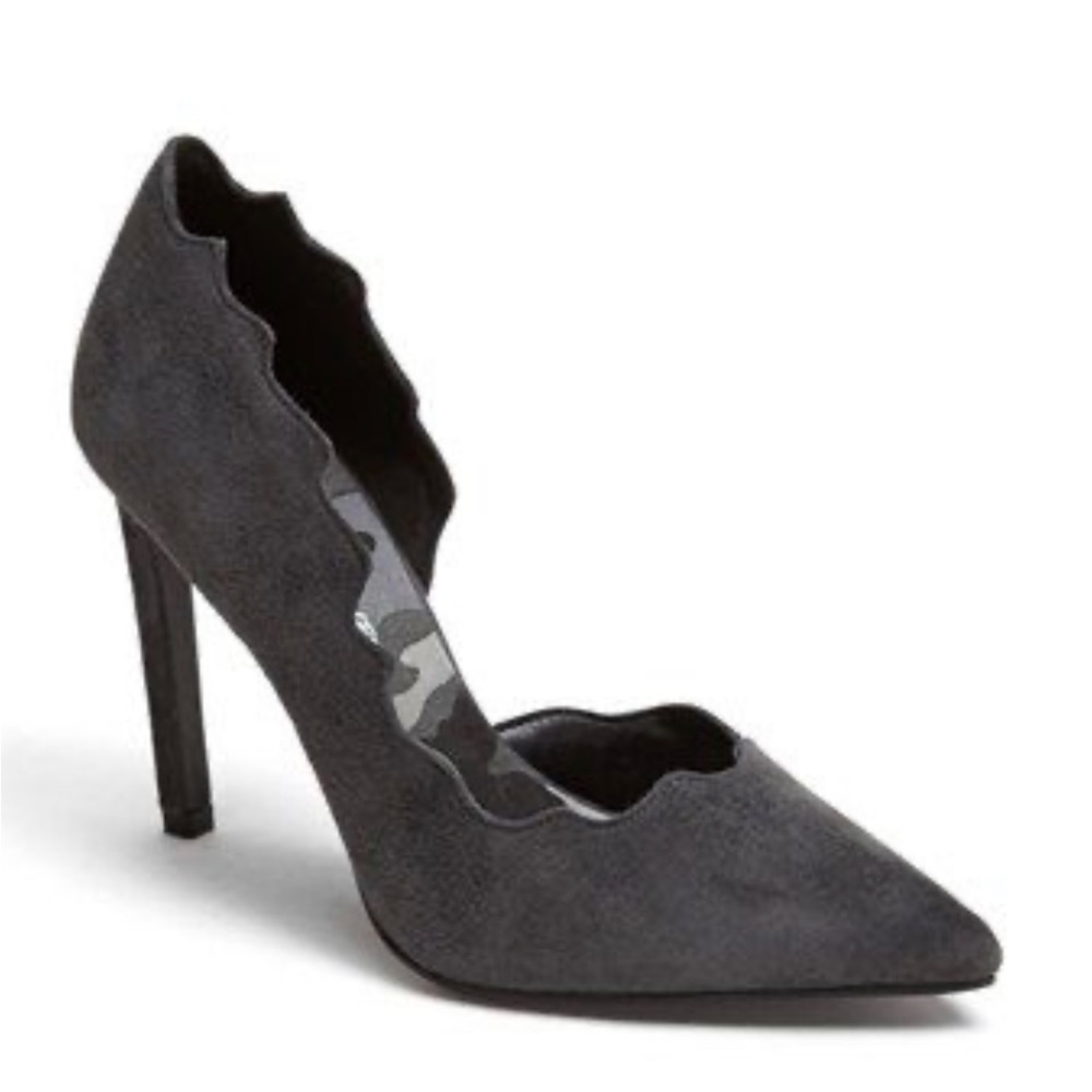 Nine West Cameron Silver Gray Suede 6.5 Heels